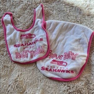 NFL Seattle Seahawks Pink Baby Bib Burpcloth Set Girls